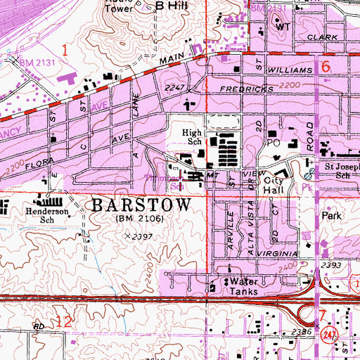 Topographic Map of Thompson Elementary School, CA