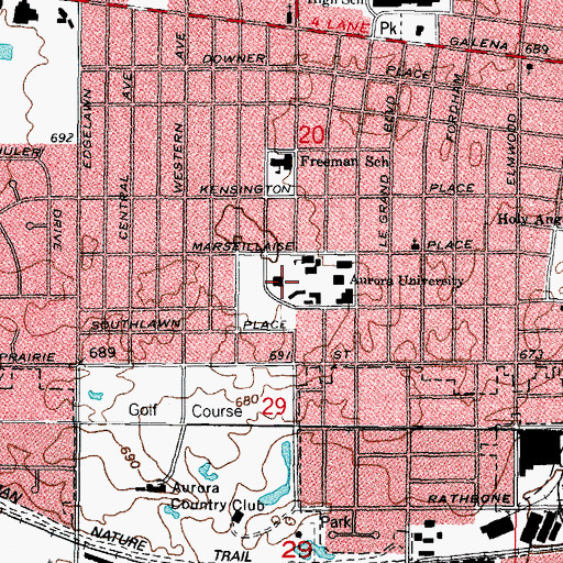 Topographic Map of Alumni Hall, IL