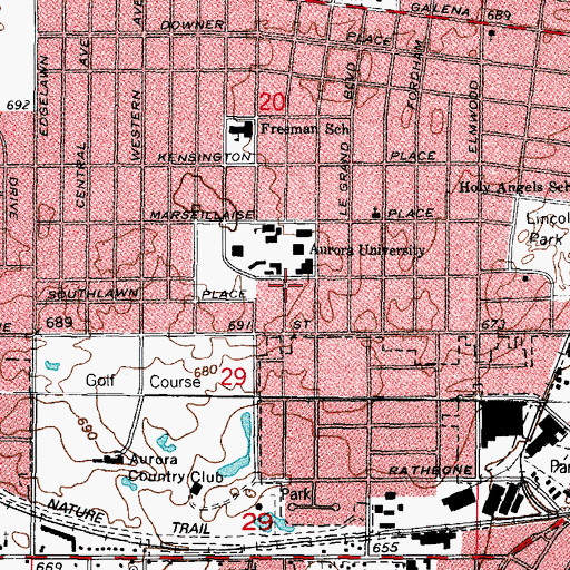 Topographic Map of George Williams College Education Center, IL