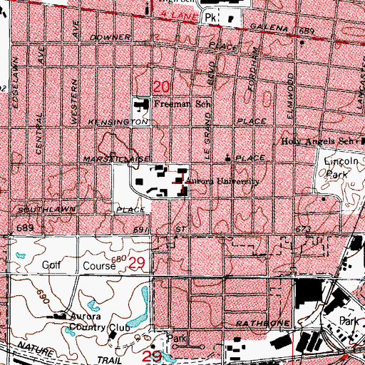 Topographic Map of Perry Theatre, IL