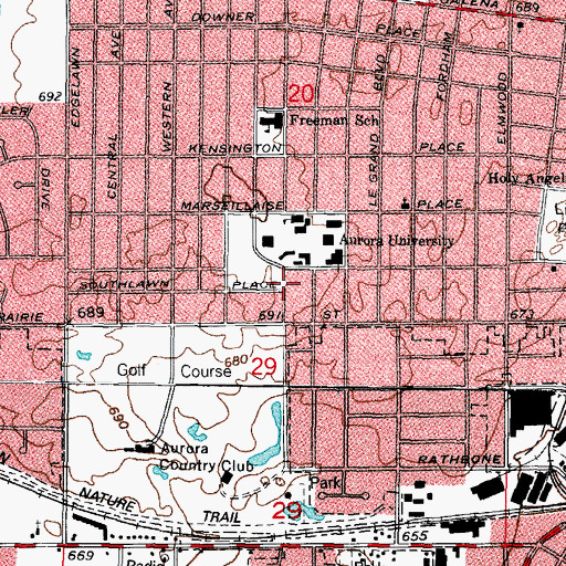 Topographic Map of Randall House, IL