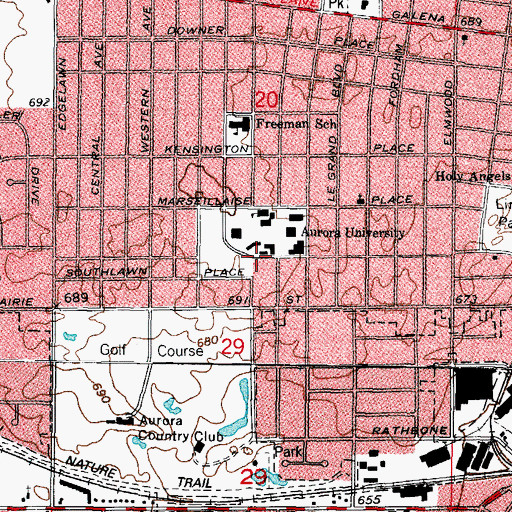 Topographic Map of South Hall, IL