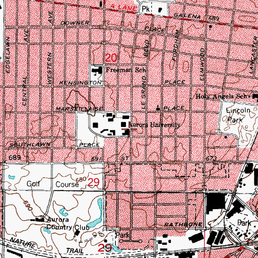 Topographic Map of Stephens Hall of Science, IL