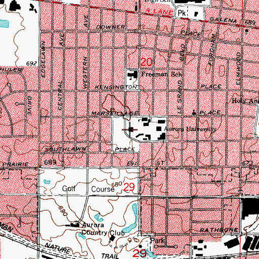 Topographic Map of Thornton Gymnasium, IL