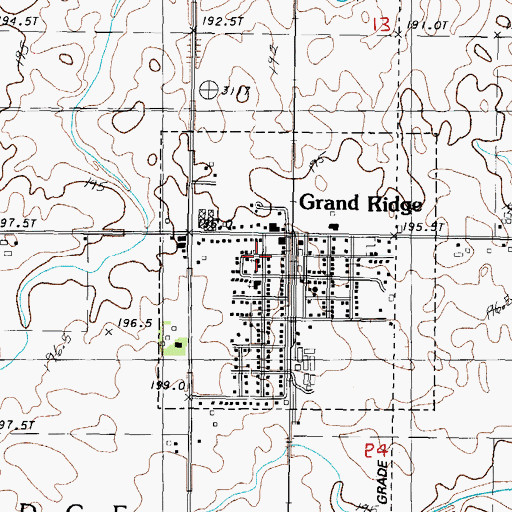 Topographic Map of First Presbyterian Church, IL