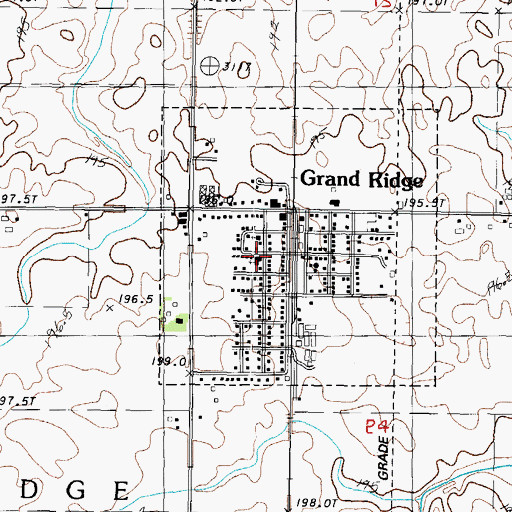 Topographic Map of Grand Ridge United Methodist Church, IL