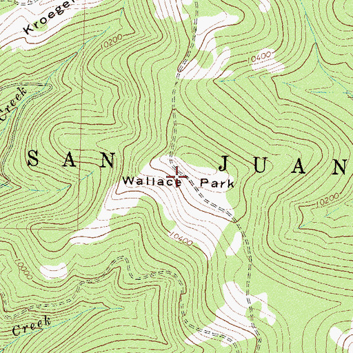 Topographic Map of Wallace Park, CO