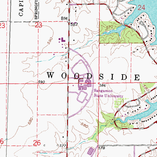 Topographic Map of Building D, IL