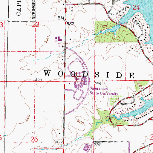 Topographic Map of Building E, IL