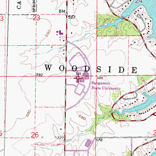 Topographic Map of Building H, IL