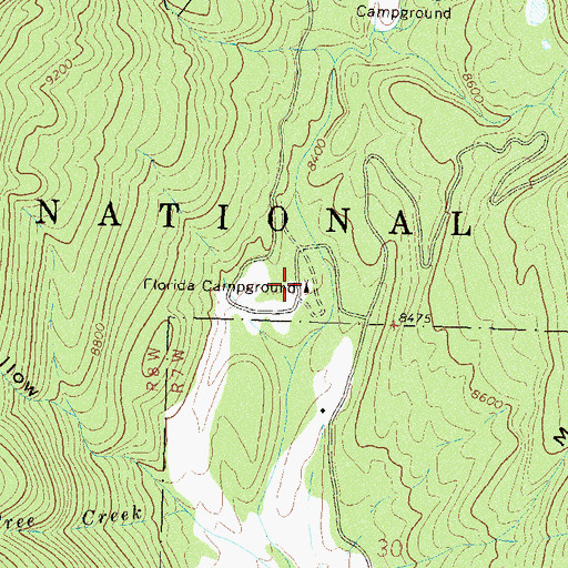 Topographic Map of Florida Campground, CO