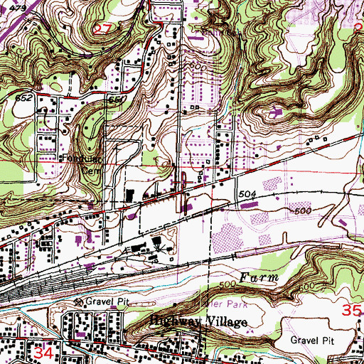Topographic Map of Assembly of God Church, IL