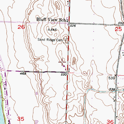 Topographic Map of Averyville Baptist Church, IL