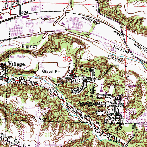 Topographic Map of East Peoria Mennonite Church, IL