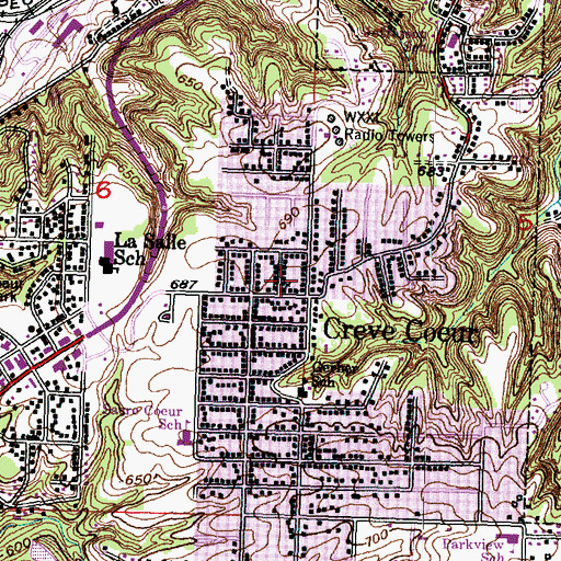 Topographic Map of First Baptist Church, IL