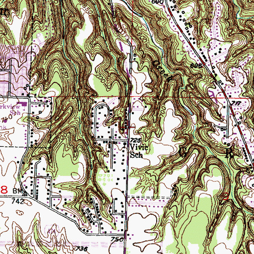 Topographic Map of First Church of God of East Peoria, IL