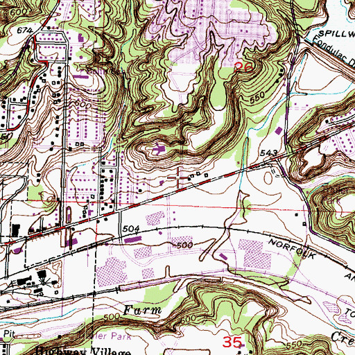 Topographic Map of Fondulac Congregational Church, IL