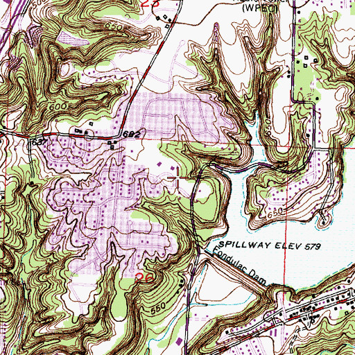 Topographic Map of Saint Monicas Church, IL