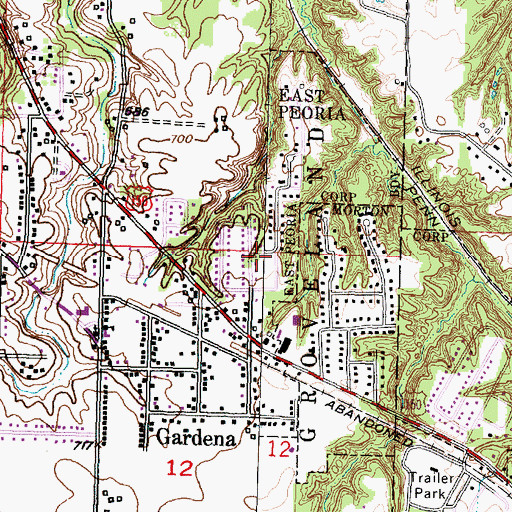 Topographic Map of Twin Oaks Missionary Baptist Church, IL