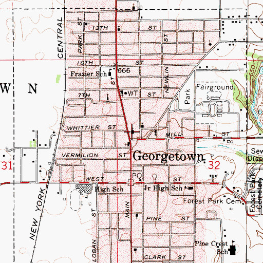 Topographic Map of First Church of Christ, IL