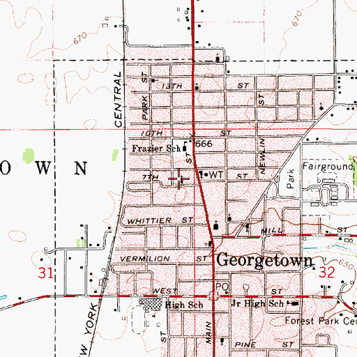 Topographic Map of Holiness Mission Church, IL