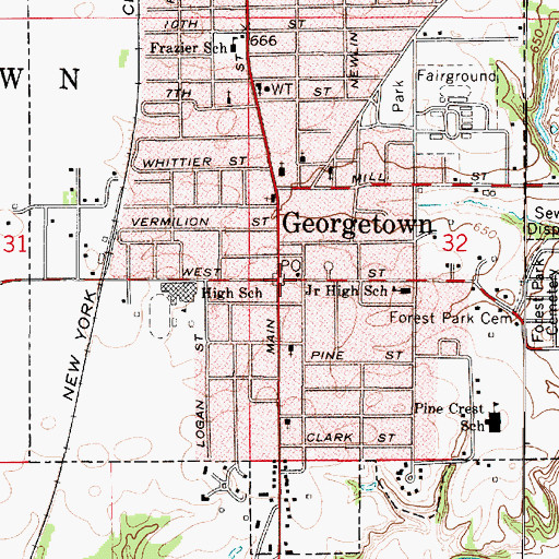 Topographic Map of Public Square, IL