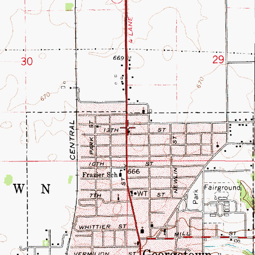 Topographic Map of Saint James Christian Methodist Episcopal Church, IL