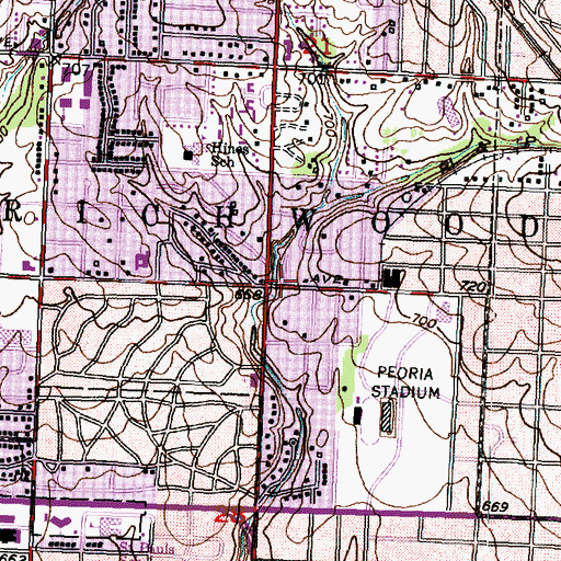Topographic Map of Berachah Bible Church, IL