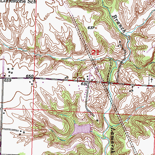 Topographic Map of Berea Baptist Church, IL