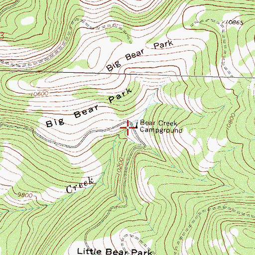 Topographic Map of Bear Creek Campground, CO