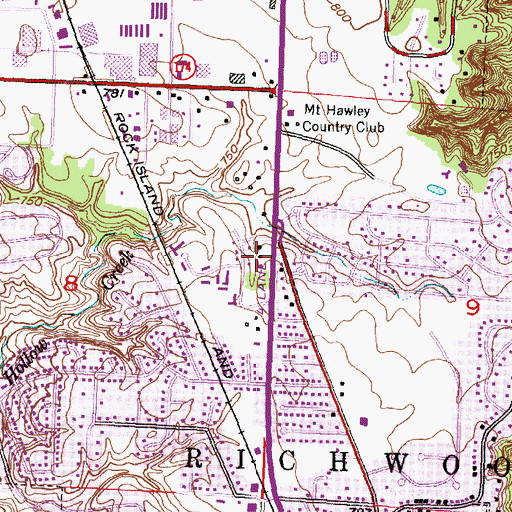 Topographic Map of Bethany Baptist Church, IL
