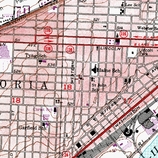 Topographic Map of Bethel Presbyterian Church, IL