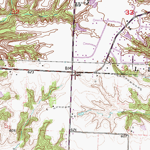 Topographic Map of Bible Baptist Church, IL