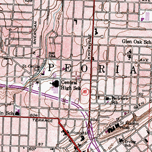 Topographic Map of Bible Methodist Church, IL