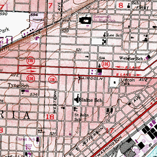 Topographic Map of Calvary Full Gospel Church, IL