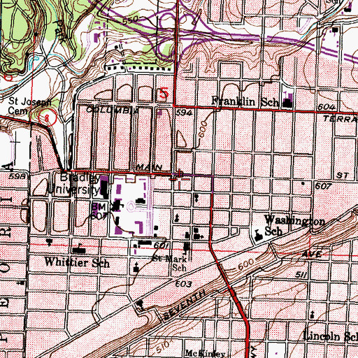 Topographic Map of Campustown Shopping Center, IL