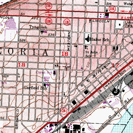 Topographic Map of Central Church of God, IL