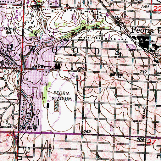 Topographic Map of Church of God and Saints of Christ, IL