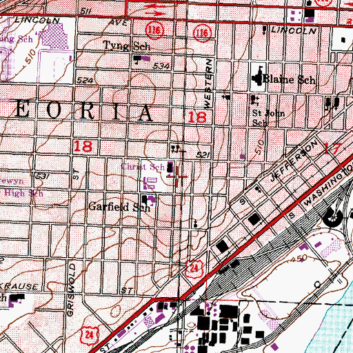 Topographic Map of Church of the Living God, IL