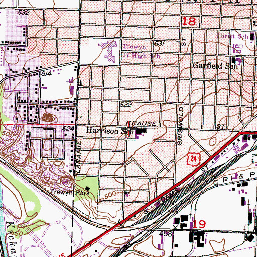Topographic Map of Church of the Living God, IL