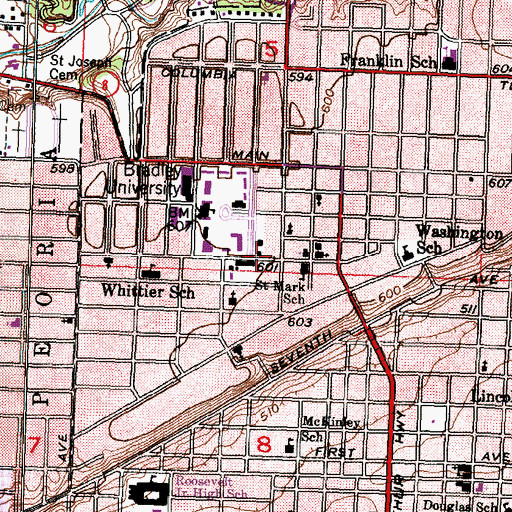 Topographic Map of Constance Hall, IL