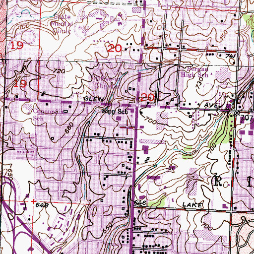 Topographic Map of Covington Square Shopping Center, IL