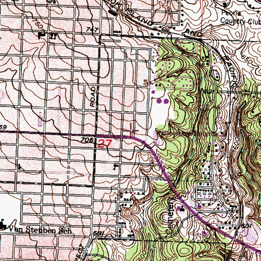 Topographic Map of Dayton Avenue Baptist Church, IL