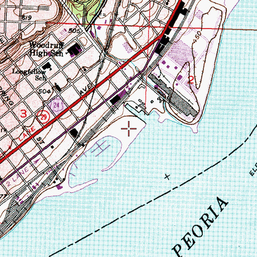 Topographic Map of Detweiller Marina, IL