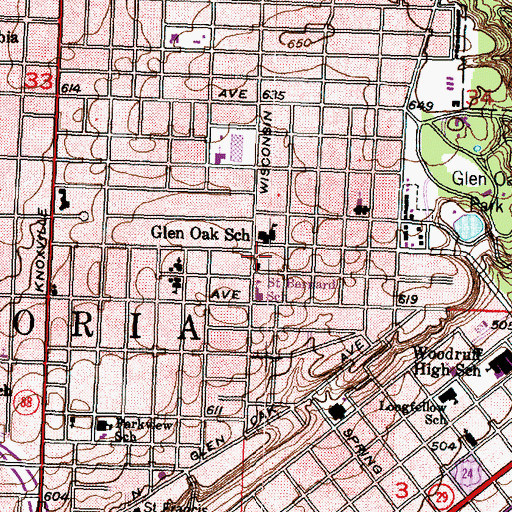 Topographic Map of Dianetics Center Peoria, IL
