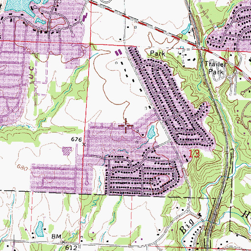 Topographic Map of El Vista Baptist Church, IL
