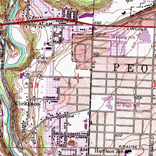 Topographic Map of Emmanuel Church of God in Christ, IL
