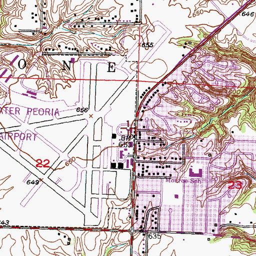 Topographic Map of Faith Missionary Church, IL