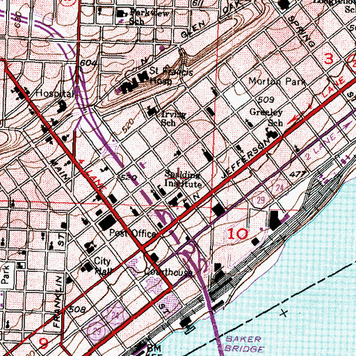 Topographic Map of Father Sweeney School, IL