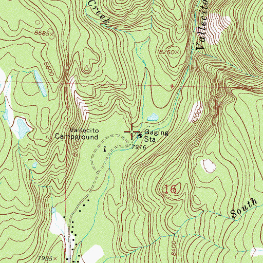 Topographic Map of Fall Creek, CO